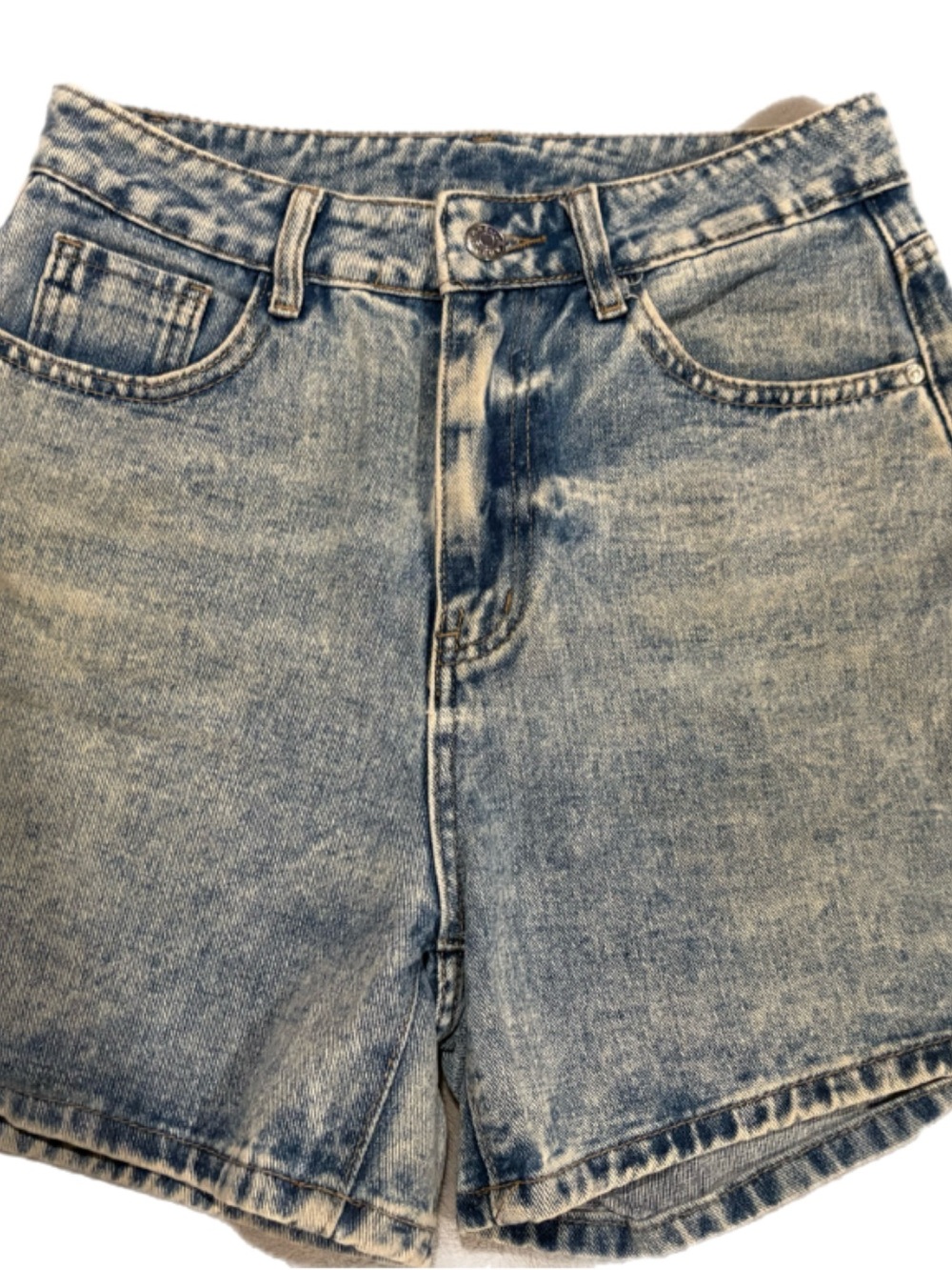 SHEIN Mom Fit Hi Rise Denim Shorts - Light Blue